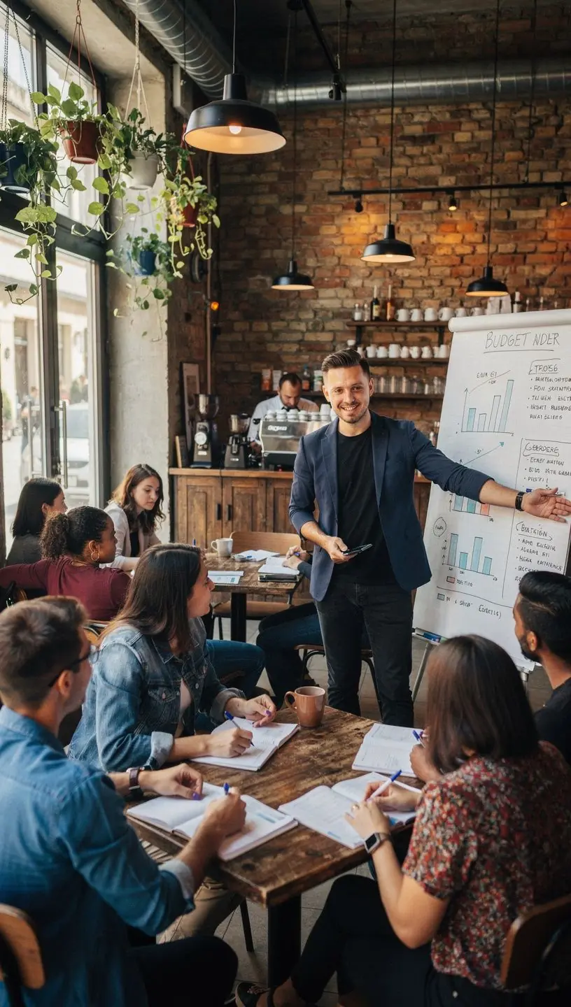 Ügyfél és pénzügyi szakértő személyre szabott pénzügyi tervet készít egy modern irodai környezetben.